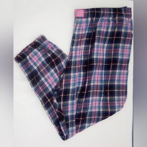 Victoria's Secret Plaid Jogger Pajama Pants in Pink and Blue Size XXL